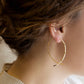 Ivory Confetti Beaded Hoop Earrings