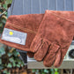 Outset Brown Leather Grill Gloves, Set of 2, 15"