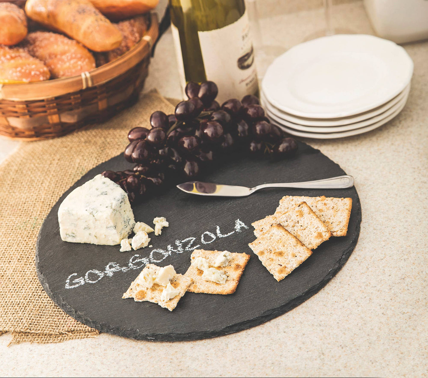 Slate Cheese Board, Round, 12"