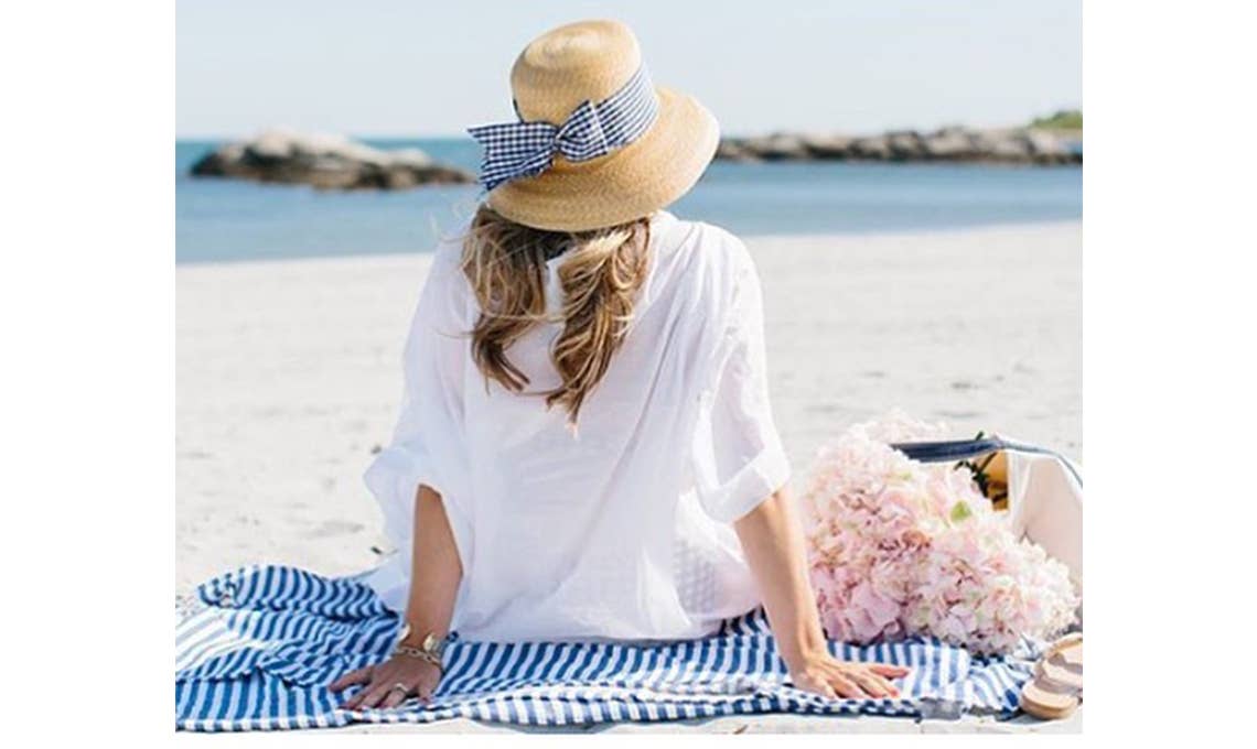 Beach Candy Large Turkish Towel / Blanket / Wrap in Mustard & White Stripes