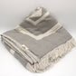 Grey Turkish Cotton Pyramid Throw Blanket: Black