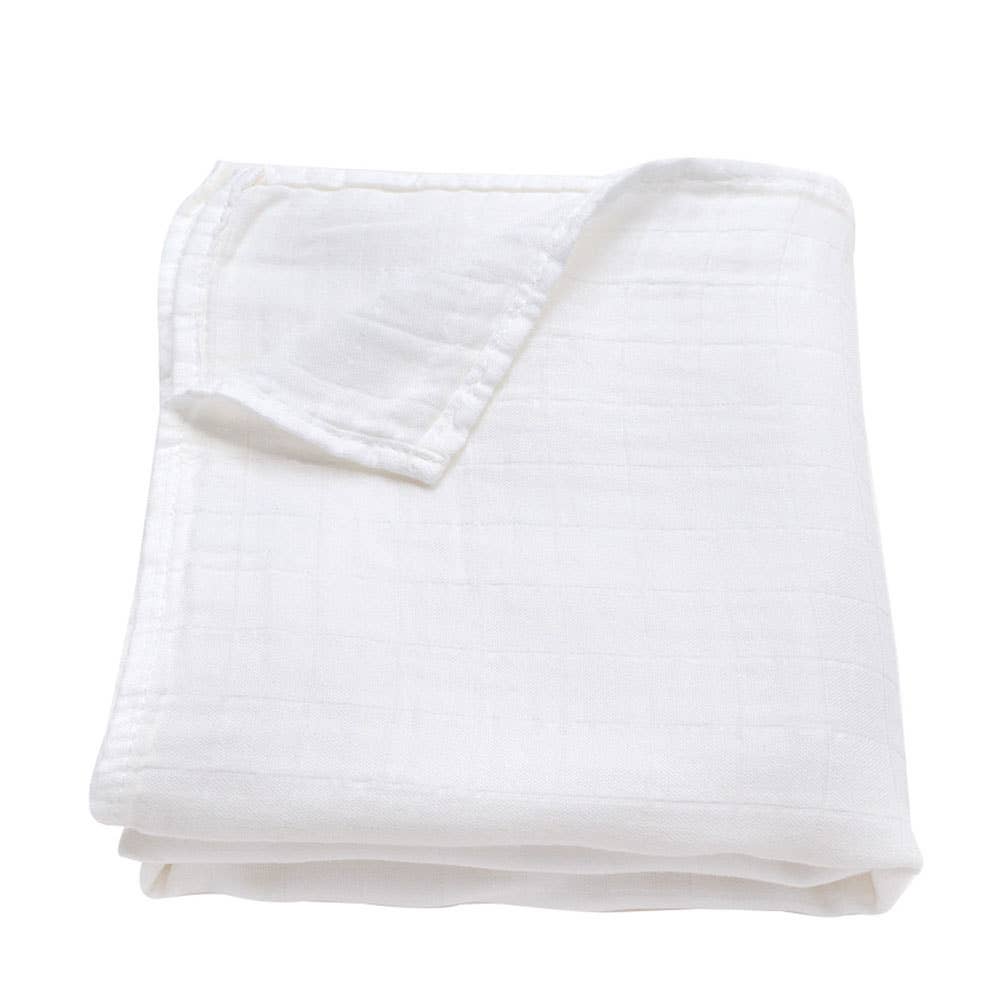 Muslin Swaddle Blanket (Pure White)