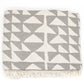 Grey Turkish Cotton Pyramid Throw Blanket: Black