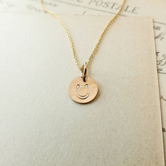 Horseshoe Necklace: Gold Fill