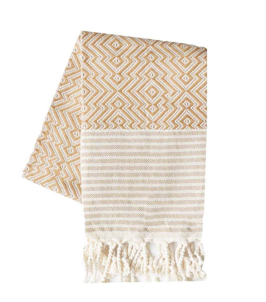 Modern Jacquard Weave Hand Towels: Latte