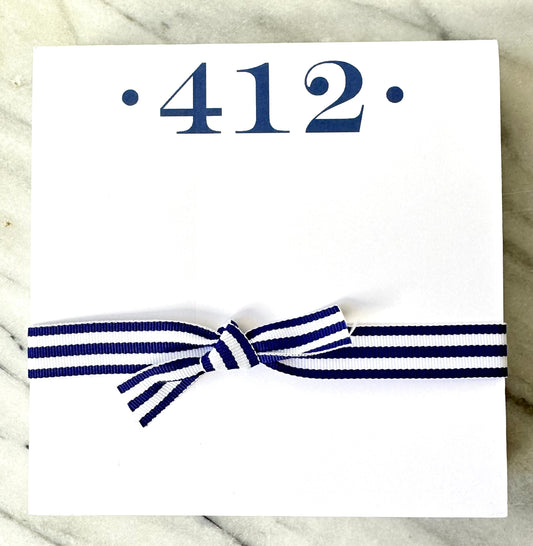 412 Area Code Chubbie Notepad: Navy Blue