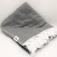 Grey Turkish Cotton Herringbone Oversized Throw Blanket: Grey