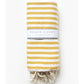 Beach Candy Large Turkish Towel / Blanket / Wrap in Mustard & White Stripes