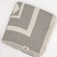 Grey Turkish Cotton Pyramid Throw Blanket: Black