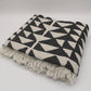 Black Turkish Cotton Pyramid Throw Blanket: Grey