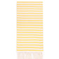 Beach Candy Large Turkish Towel / Blanket / Wrap in Mustard & White Stripes