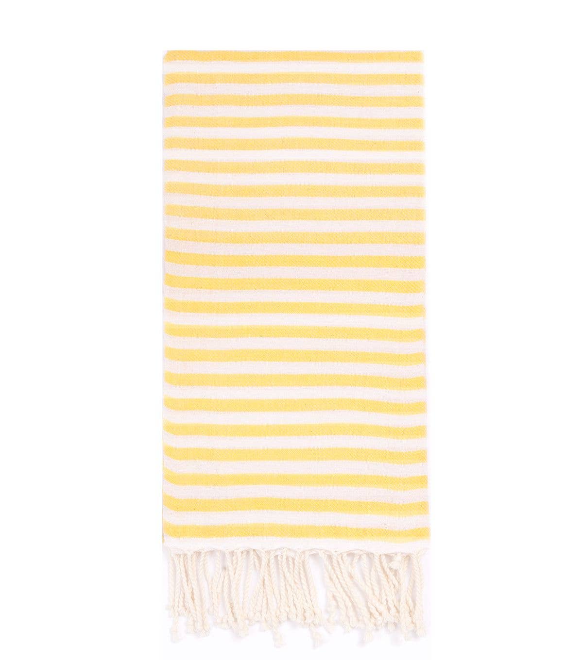 Beach Candy Large Turkish Towel / Blanket / Wrap in Mustard & White Stripes