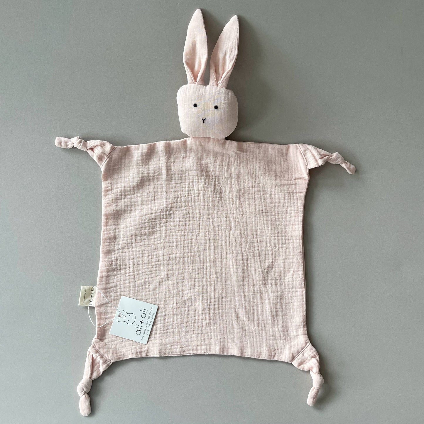 Soft Muslin Cotton Lovey Blanket - Bunny (Pink)