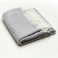 Fringed Herringbone Throws: Light Grey