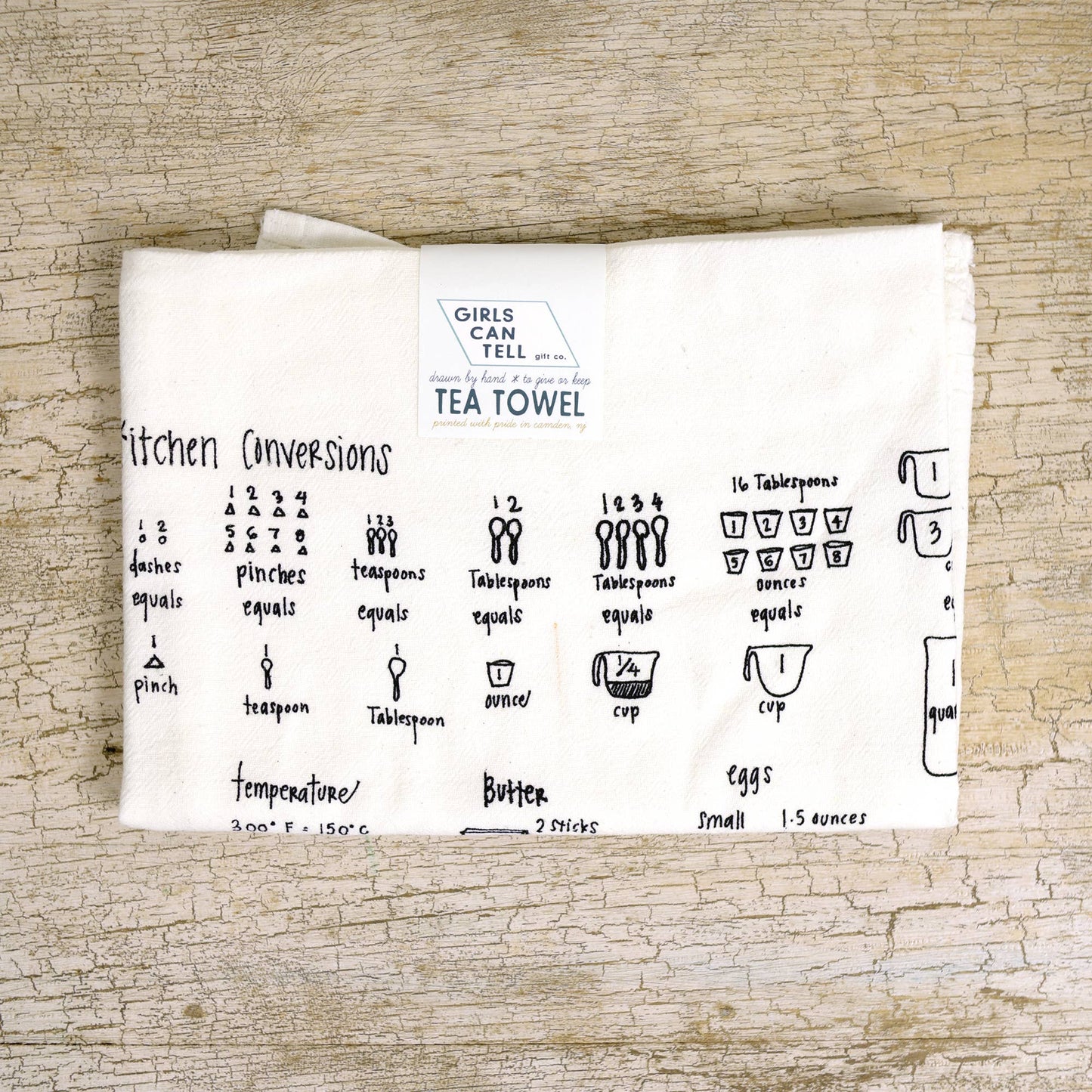 Kitchen Measurements Tea Towel | kitchen | flour sack | dish