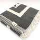 Black Turkish Cotton Pyramid Throw Blanket: Grey