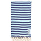 Beach Candy Large Turkish Towel / Blanket / Wrap in Navy and Light Blue Stripes