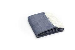 Fringed Herringbone Throws: Denim