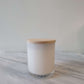 11 oz. Candle - Sweet Water Decor White Glass Candle with Bamboo Top