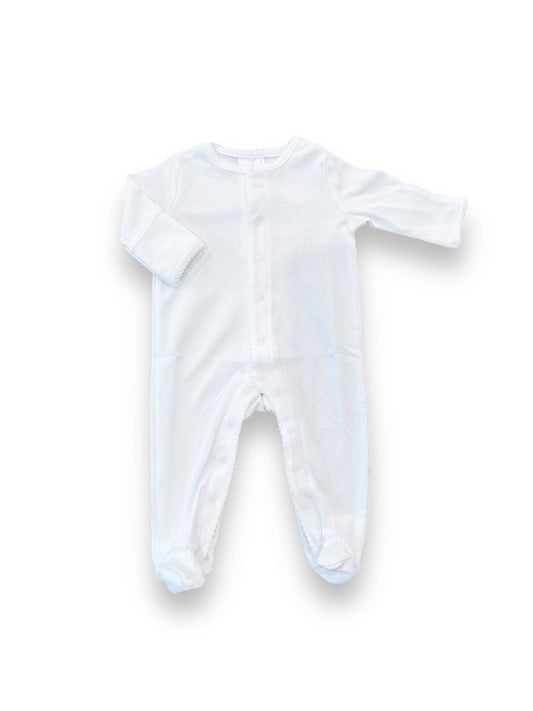 Organic White Onesie - Picot Trimmed