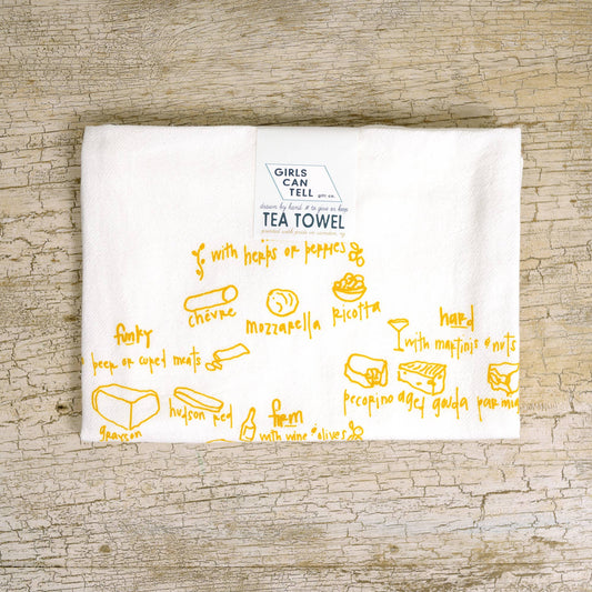 Cheese Types Tea Towel