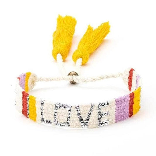 LOVE Bracelet - Silver & Red