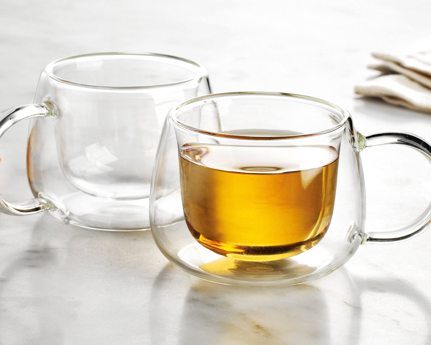 Glass Tea Cups - Pair