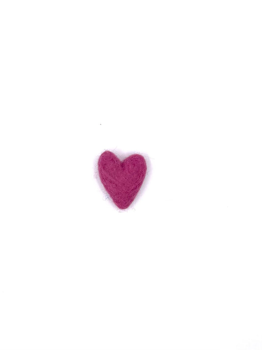 Felted wool mini heart - pink